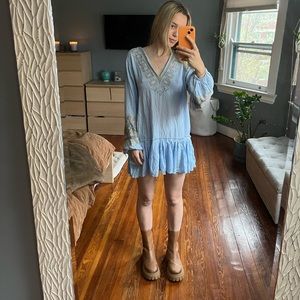 Free people wild one embroidered mini dress